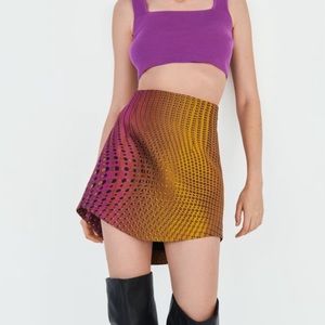 Zara Silky HIGH-WAIST MINI SKIRT NWT